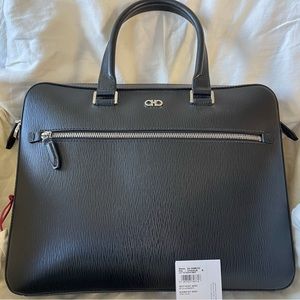 Ferragamo Revival Double Gancio Leather Briefcase